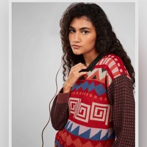 Patapampa
Jacquard baby alpaca wool sweater sz M L geometrical pattern Peru